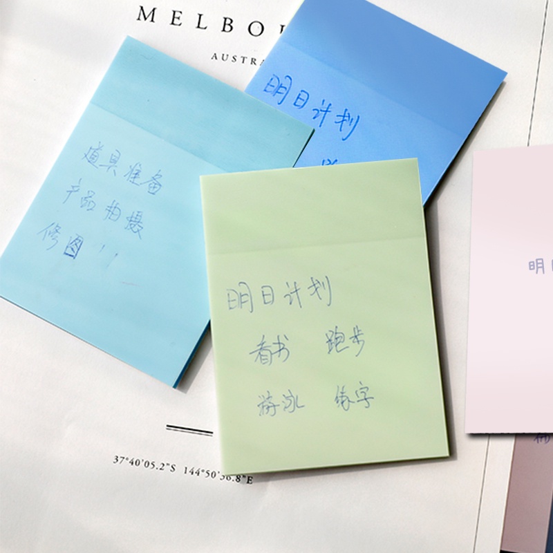 50 Lembar Sticky Notes Transparan Tahan Air