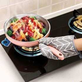 Sarung Tangan Oven Tatakan Anti Panas Lap pegangan Masak Heat Resistant Gloves 1 PCS - Hitam Abu Putih Korea Style garis Multifungsi