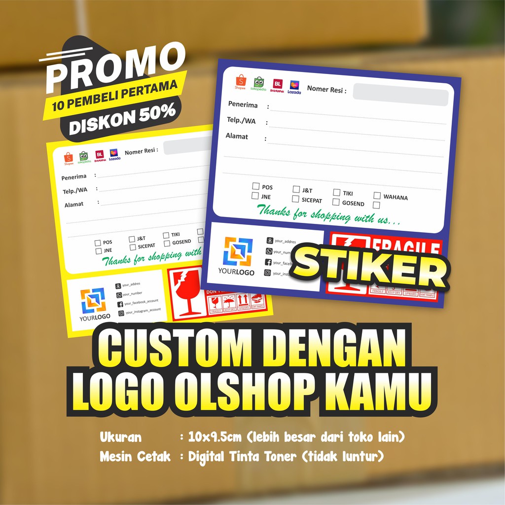 

STIKER LABEL PENGIRIMAN OLSHOP SHIPPING CARD ONLINE SHOP