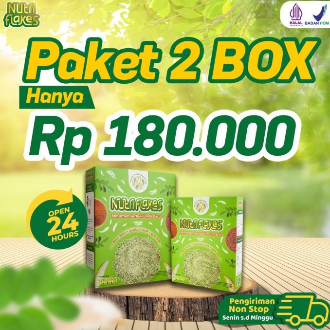 

BAYAR DITEMPAT Paket 2 Box Nutriflakes Sereal Herbal Imunitas Obat Maag Asam Lambung /OBAT HERBAL ASAM URAT/OBAT HERBAL PELANGSING/OBAT HERBAL KOLESTEROL/OBAT HERBAL DIABETES