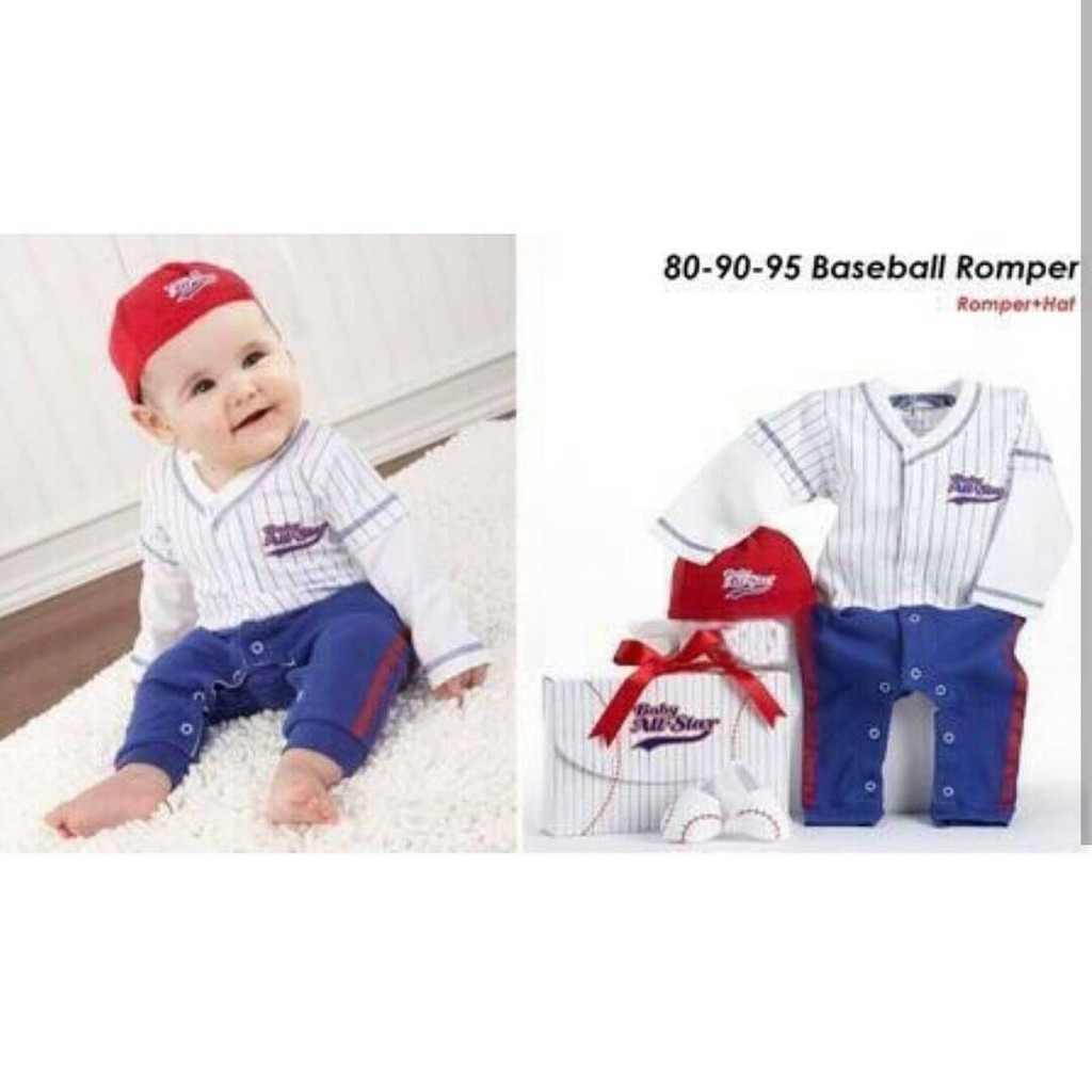 JUMPER BAYI LUCU . JUMPER PANJANG BAYI . BAJU BAYI LAKI-LAKI . BAJU BASEBALL ANAK . ROMPER BAYI