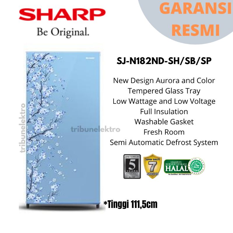 KULKAS SHARP 1 PINTU MOTIF SAKURA SJ-N182ND TOKO ELEKTRONIK TEGAL PEMALANG