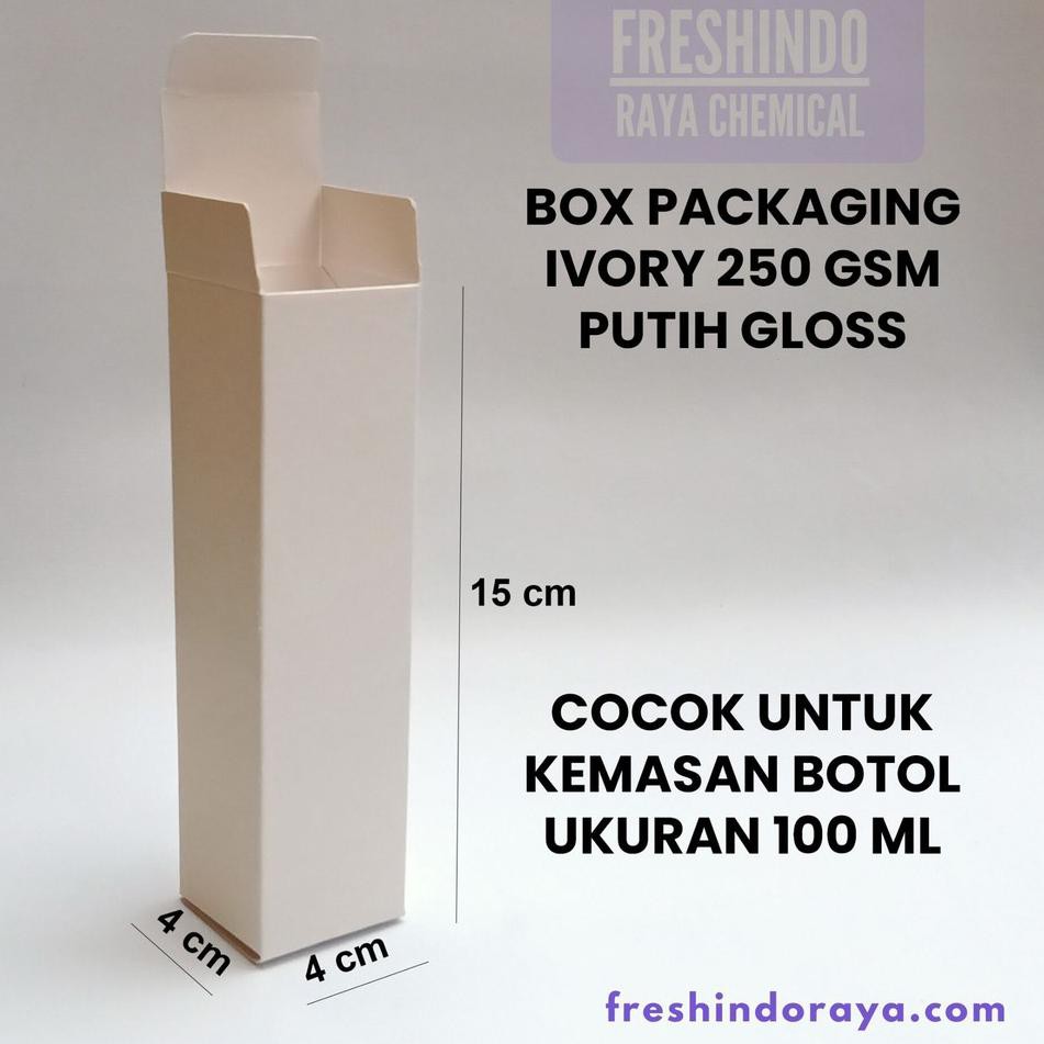 

Box Packaging Dus Kemasan Botol 100 ml Putih Polos Glossy (50 PCS)