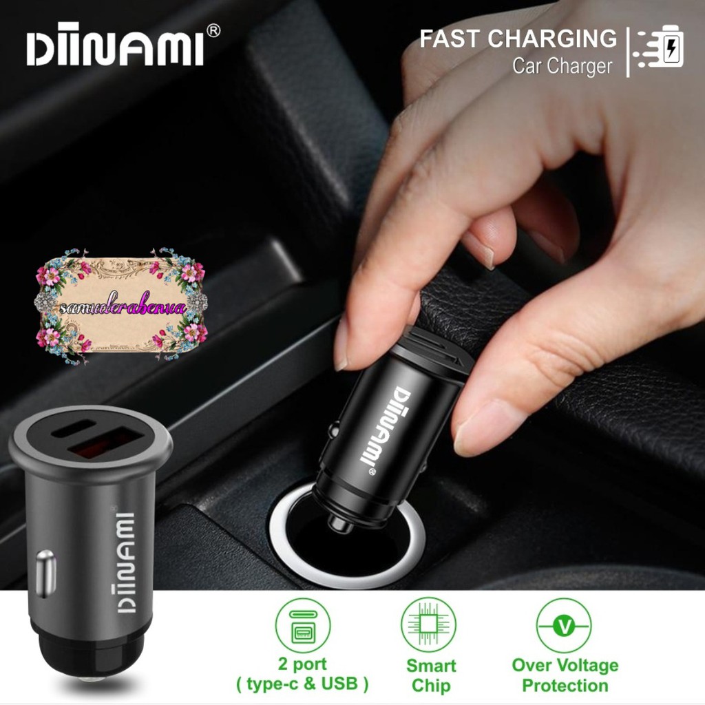 BM078 Saver Cashan Mobil Original DIINAMI C17 Dual Usb Qualcom 6A Samsung Oppo Xiaomi Iphone Vivo SB1508