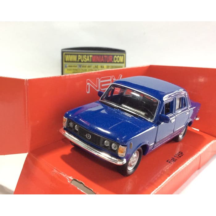 FIAT 125P (BIRU) - SKALA 1:36 - WELLY (DIECAST-MINIATUR)