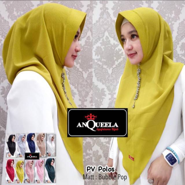 Kerudung Instan PV Polos By Anqueela Hijab