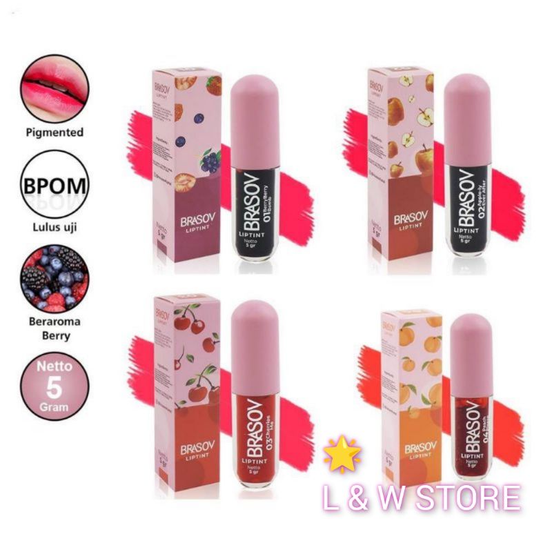 BRASOV Liptint 5gr/Lip Tint Perona Bibir/BPOM