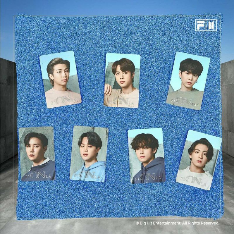 [READY] bts official fila on photocard rm jhope jin suga namjoon seokjin jimin taehyung v jungkook