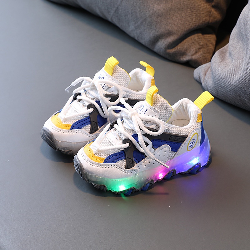 CHUBBI 10 Sepatu Sneaker Anak Laki Perempuan Lampu LED