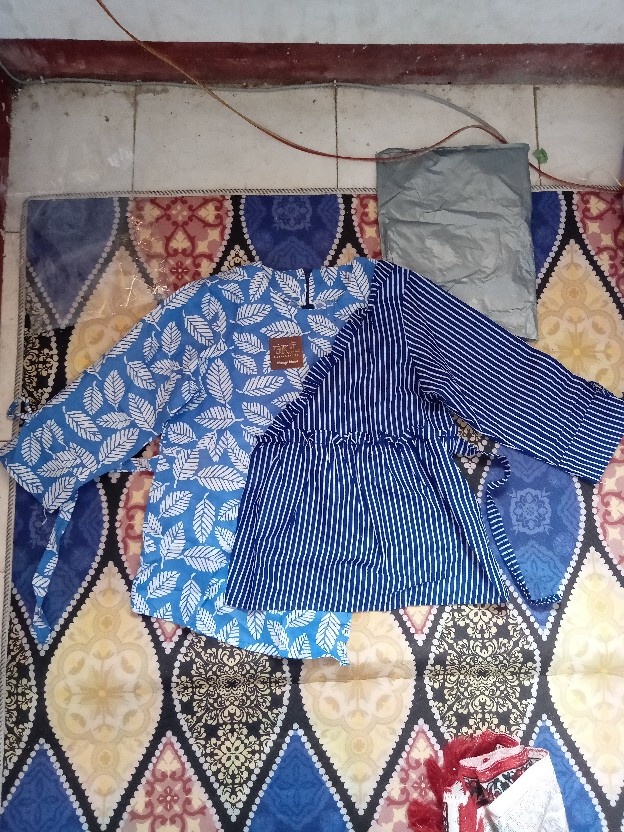 Tey-17 Batik Wanita Asj Sa Hrb026 Kenongo Kemeja Tosca Pendek