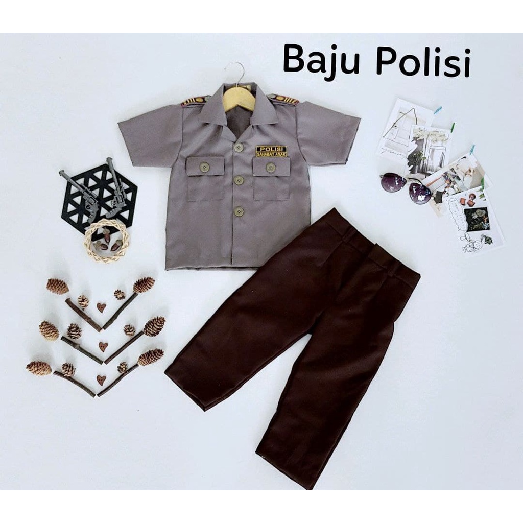 SETELAN ANAK BAJU POLISI/KOSTUM POLISI /KOSTUM POLISI CEWEK DAN COWOK