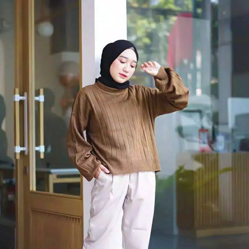 DISCON !!! JOVANCA RAJUT OVERSIZE / TURTLENECK KNITWEAR ARSYILLA PUFFY / RAJUT ATSAN