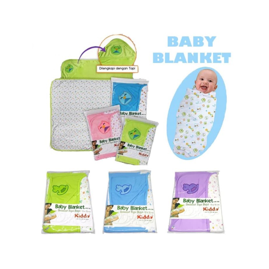 Selimut Bayi Dengan Topi Set Bedong Murah Baby Blanket Swaddle Kado 0028 Shopee Indonesia