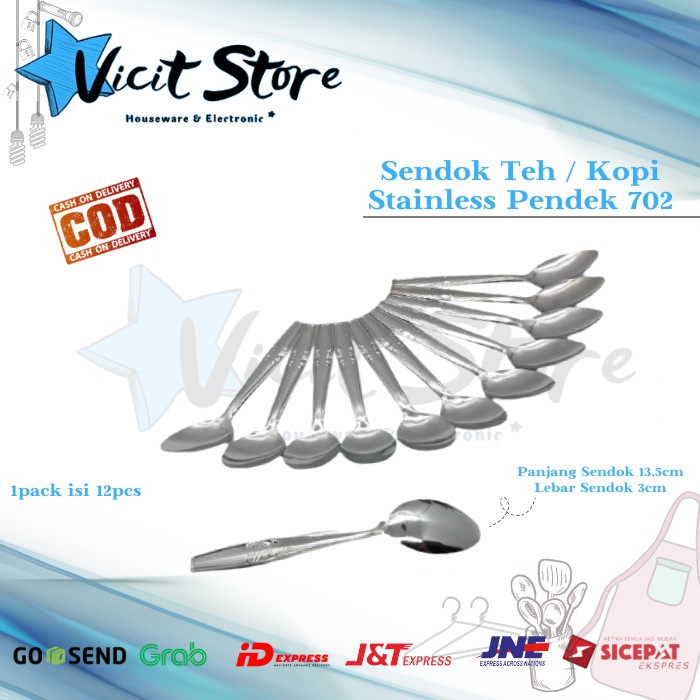 Sendok Kopi / Teh Stainless 702 Pendek ( Harga Untuk 1pack 12pcs )