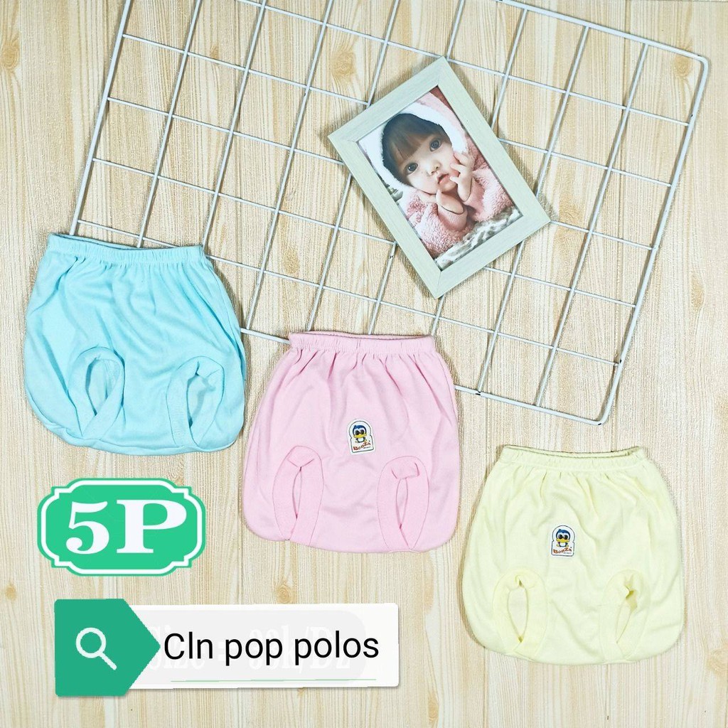 TGS 3 pcs Celana Pop Bayi Kacamata Alusan Kodok Polos dan Lis Bordir Murah Hemat