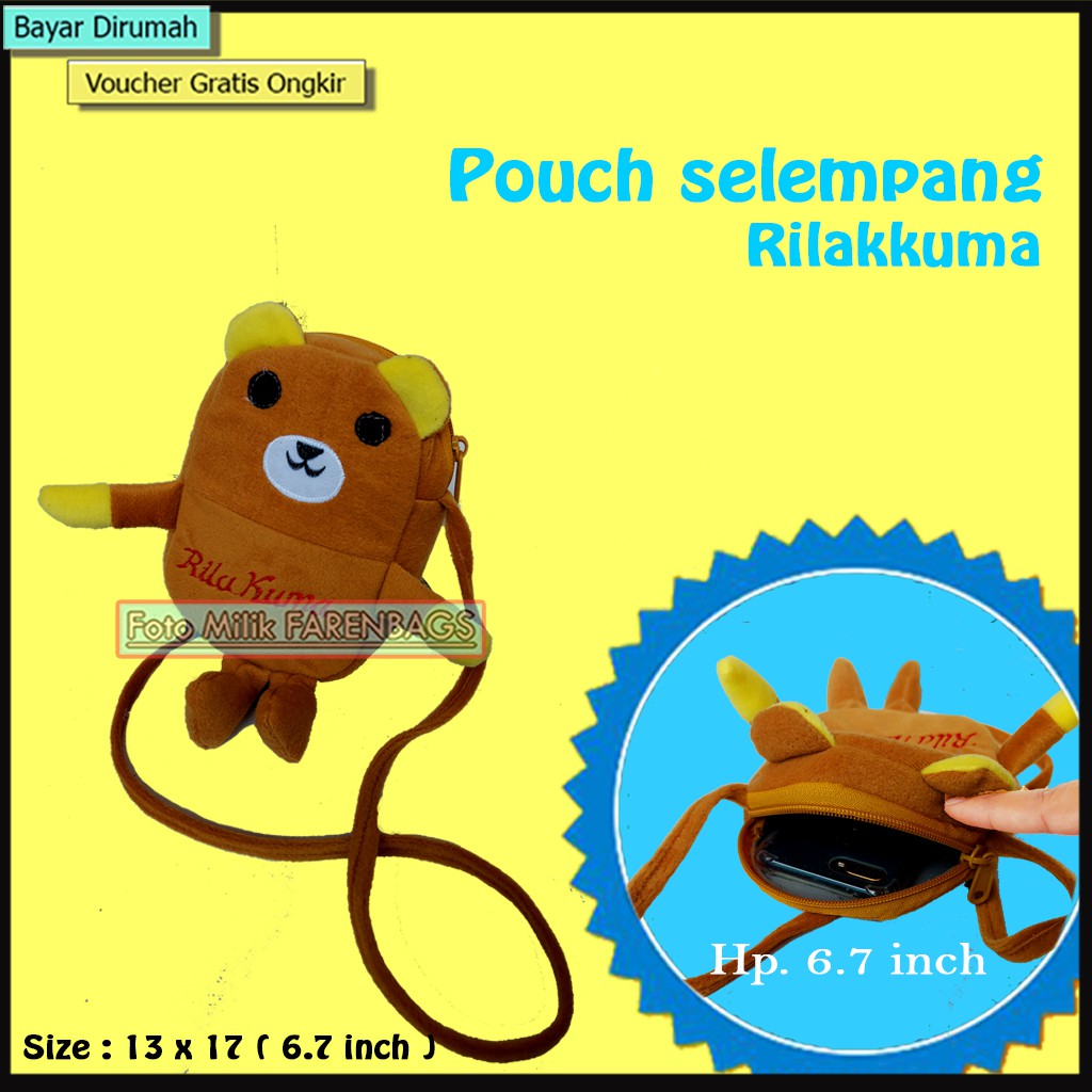 Pouch Selempang Model Boneka Karakter Tas Handpohone Selempang tas Hp