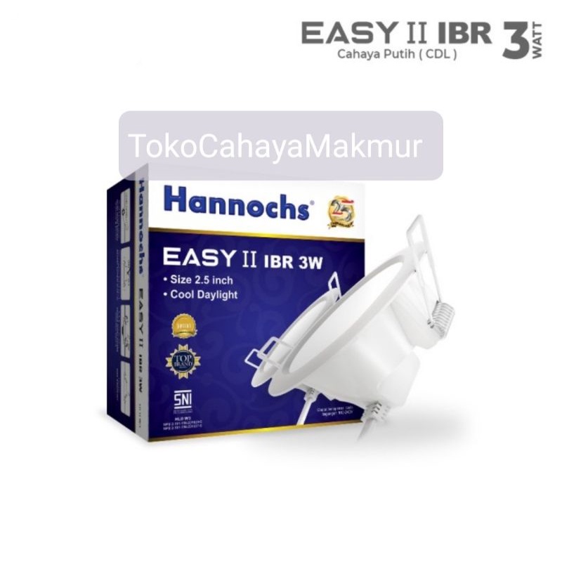 Lampu LED Downlight Hannochs Easy II IBR Round Bulat 3w 3watt CoolDayLight