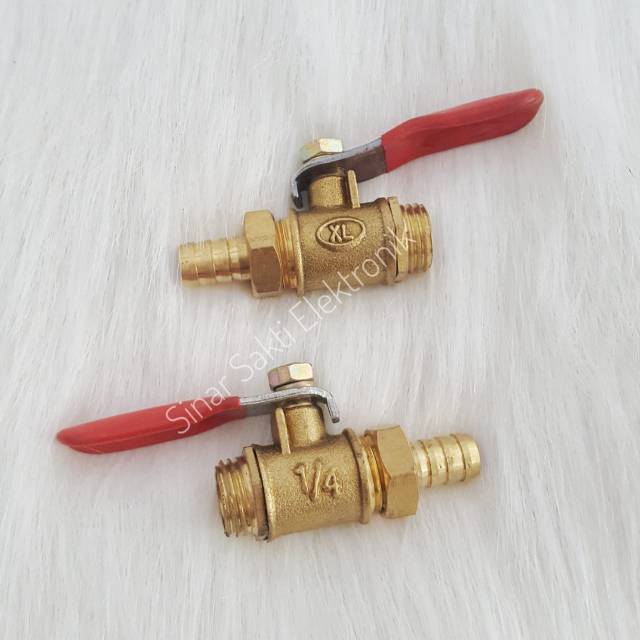 Stop Kran kompresor angin 1/4&quot; / sambungan keran / ball valve compressor kuningan