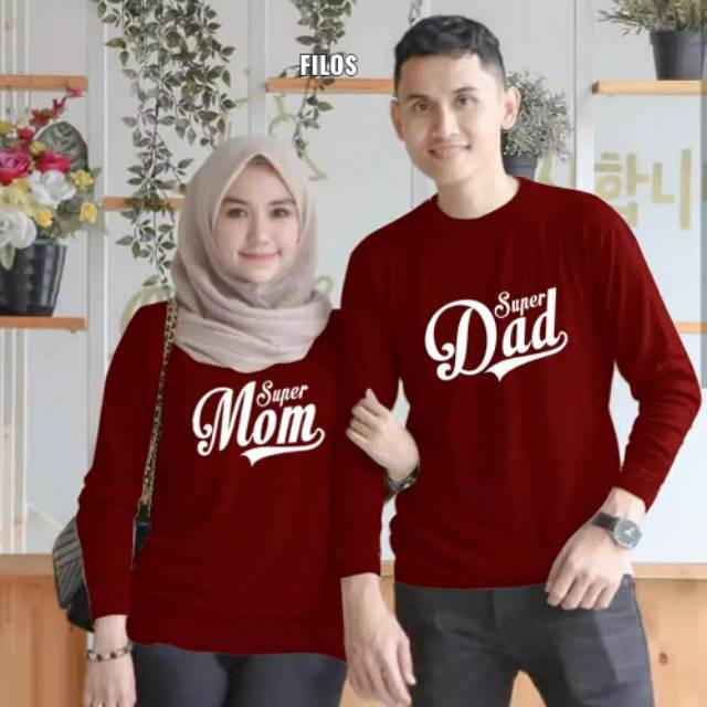 Kaos  couple cewek cowok/couple ramadhan/ kaos couple  combad  halus couple  lengan panjang