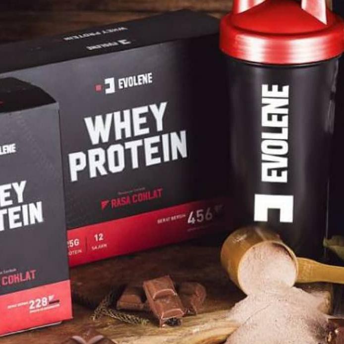 WDF EVOLENE Whey Protein Original 456 Gram 228 Gr 12 Sachet Susu Protein Evo Whey Fitness Evolen Oto