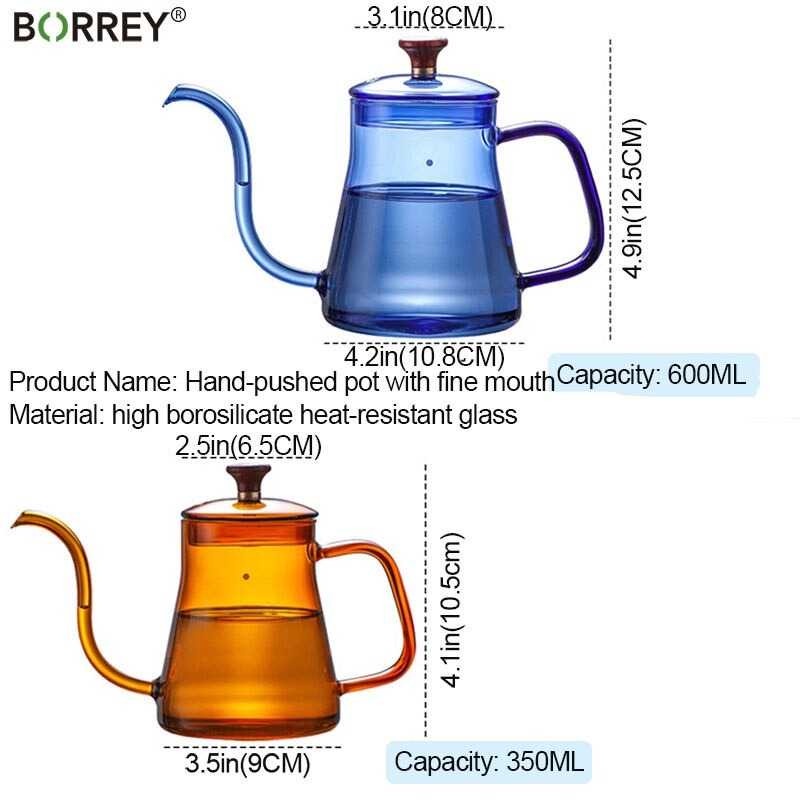 Teko Pitcher Kaca Unik Leher Angsa Teh Kopi Jus Borosilicate Glass