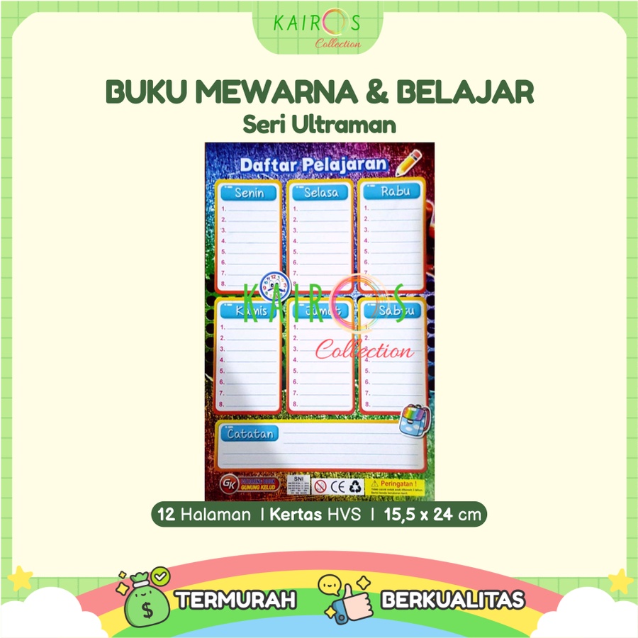 Buku Mewarna Anak Belajar Warna Motif Ultramen