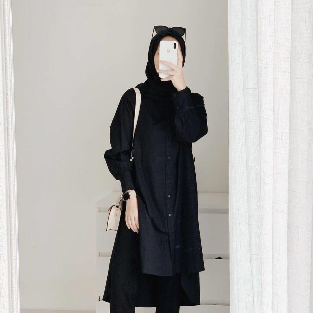 Hanley Long Shirt / Baju Tunik Wanita Terbaru 2021 / Atasan Muslim Wanita Termurah / OOTD Muslim Kekinian-5