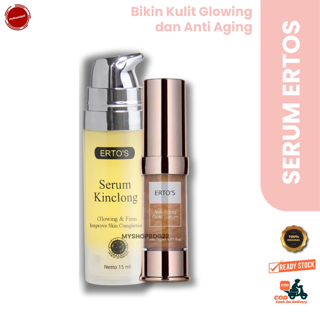 Ertos Anti Aging Gold Serum Anti Penuaan Skincare Perawatan Wajah Original BPOM By Myshopbdg22