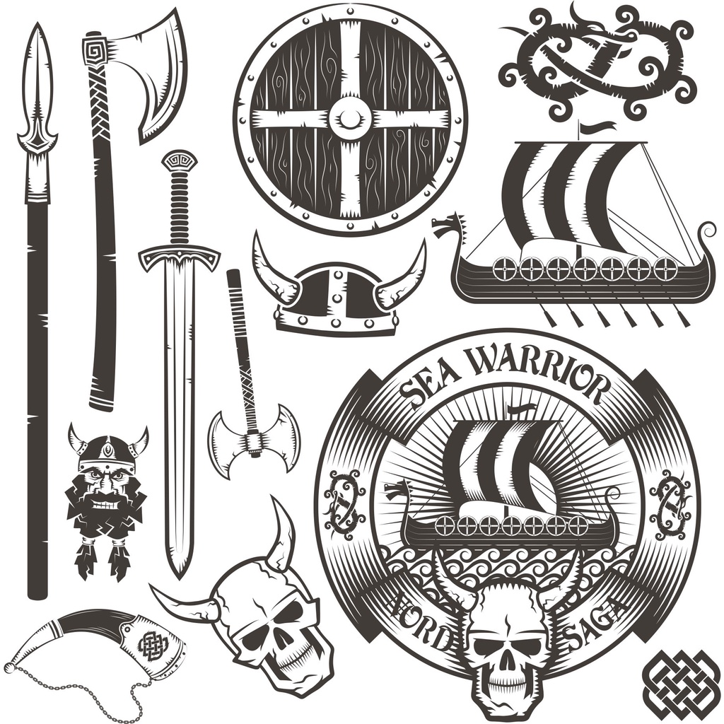 Viking Club Warior Silhouette Vector - Coreldraw