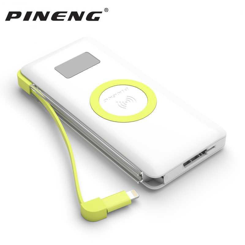 Pineng Qi Wireless Charging Power Bank Micro USB 10000mAh QC3.0-PN-888 [Putih]