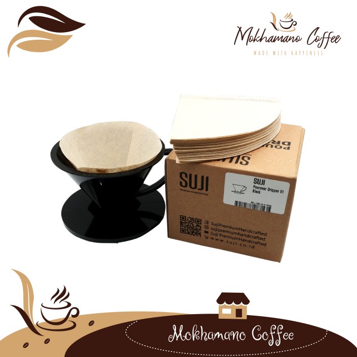 

ge01fgf Paketan Seduh Kopi Suji V60 Plastic Dripper Penuang Kopi Size 01 Black Ds20X11