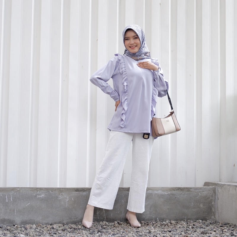 BAJU ATASAN POLOS WANITA BLOUSE WANITA MODEL RAFFLE