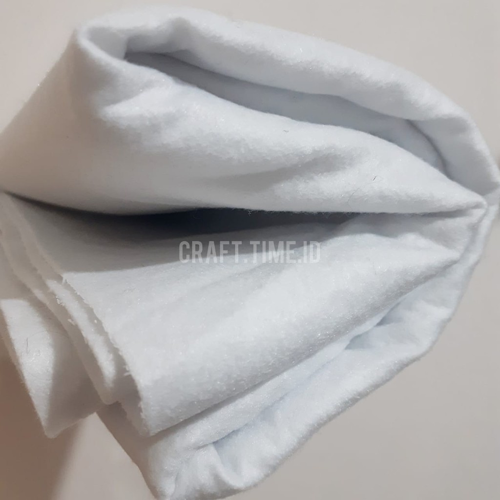 KAIN FLANEL / FELT IMPOR TEBAL 1 METER-WHITE