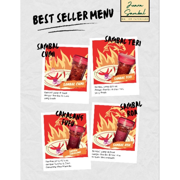 

Juara sambal Cumi, Roa, Teri & Cakalang- 150gr