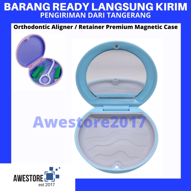 Premium Kotak Tempat Retainer Box Dental Aligner Magnetic Case Denture