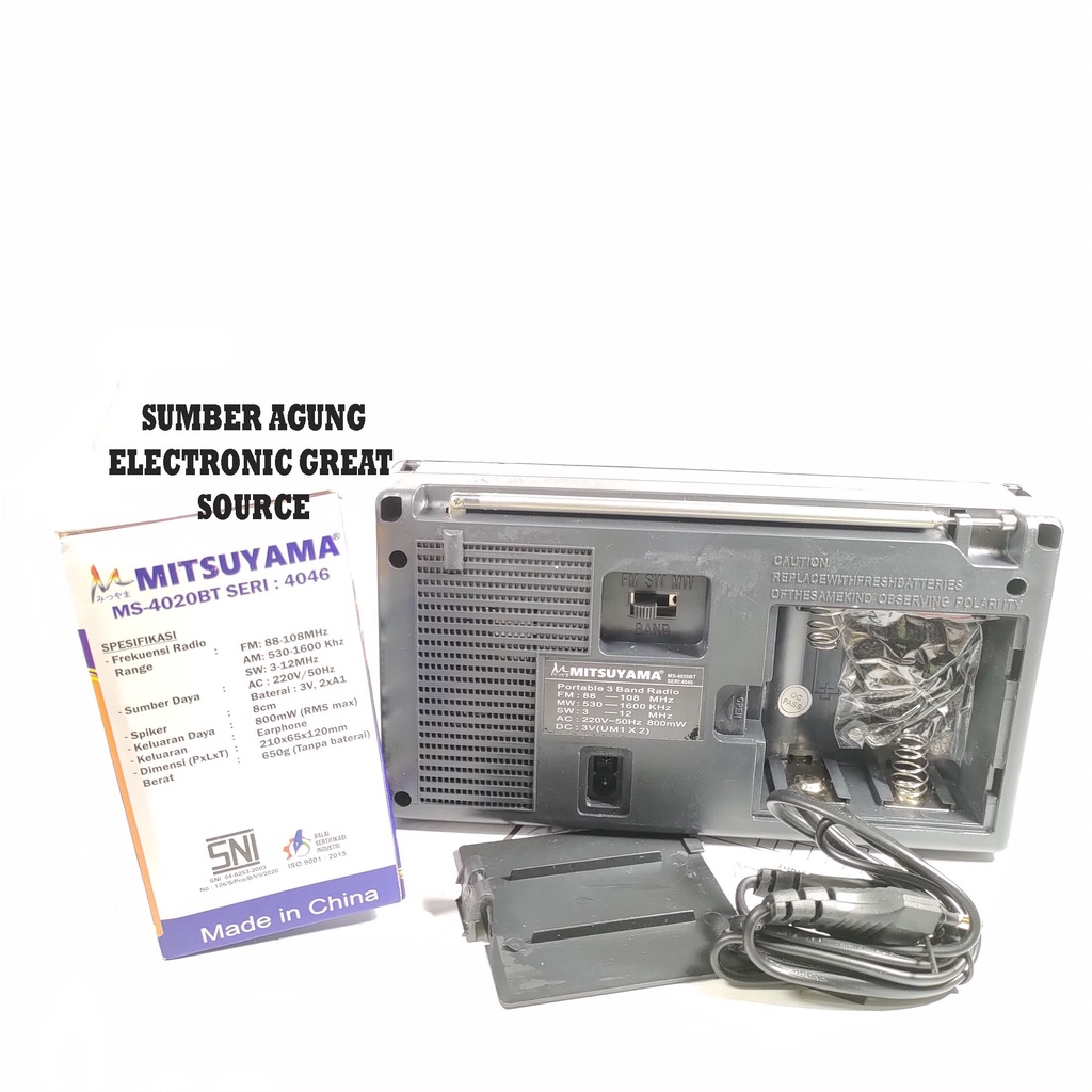 Radio Mitsuyama MS4046 Tipe 4046 MS4020BT Sinyal Kuat Model Internasional