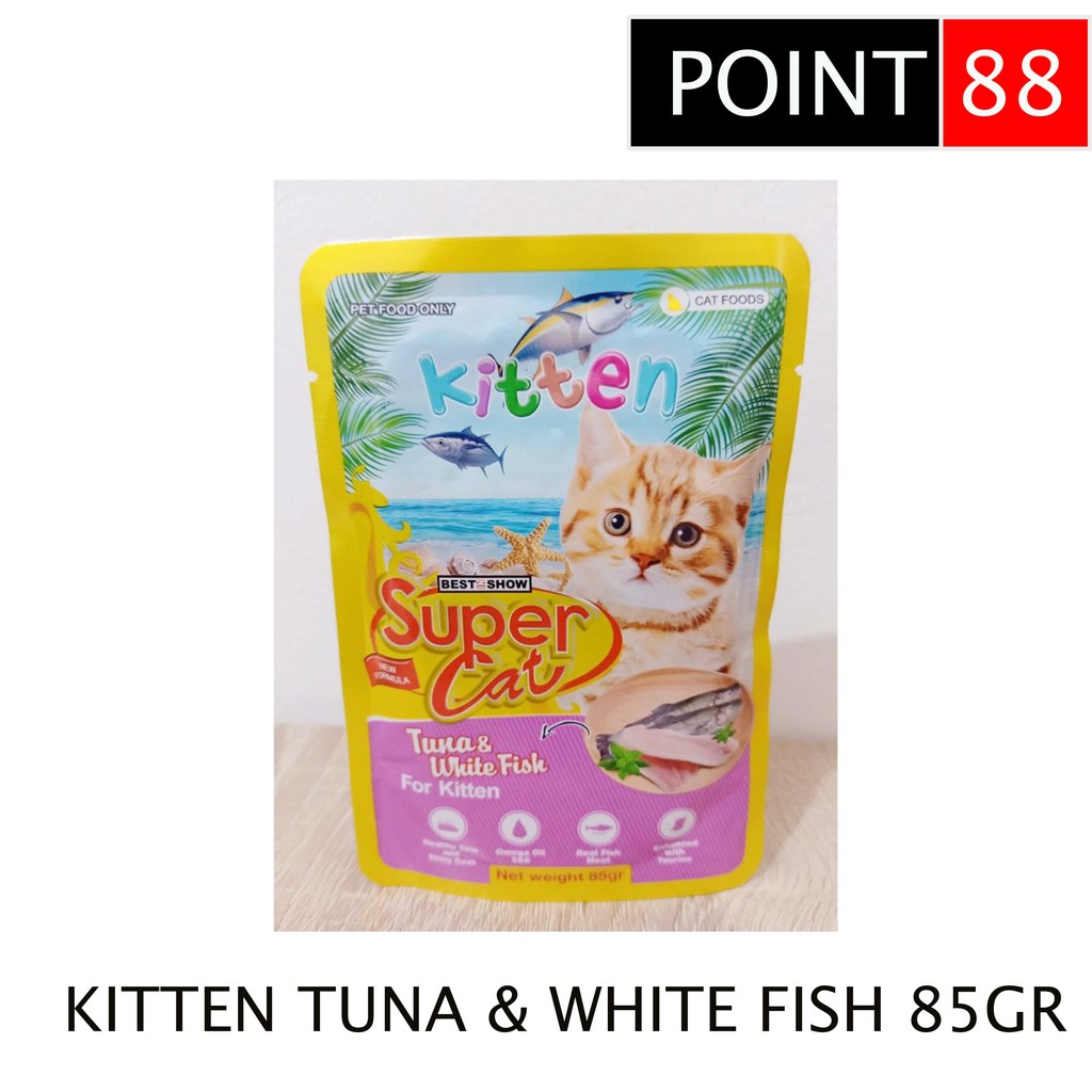 SUPERCAT Pouch Kitten Tuna &amp; White Fish 85gr