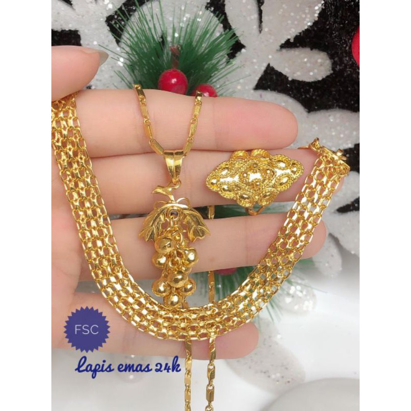 [LAPIS EMAS 24 KARAT] PAKET PERHIASAN LAPIS EMAS 24 KARAT 010920