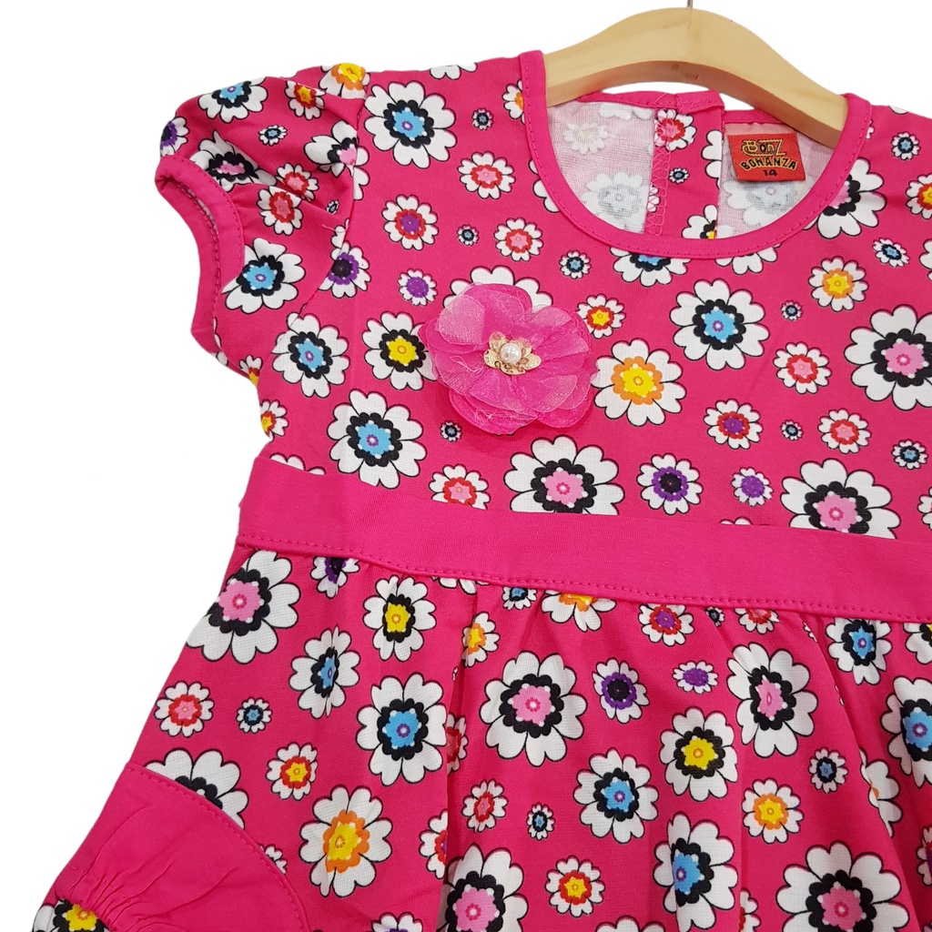 DRESS FASHION ANAK PEREMPUAN BAHAN KAOS MOTIF SMALL FLOWERS 1-5 TAHUN NEW