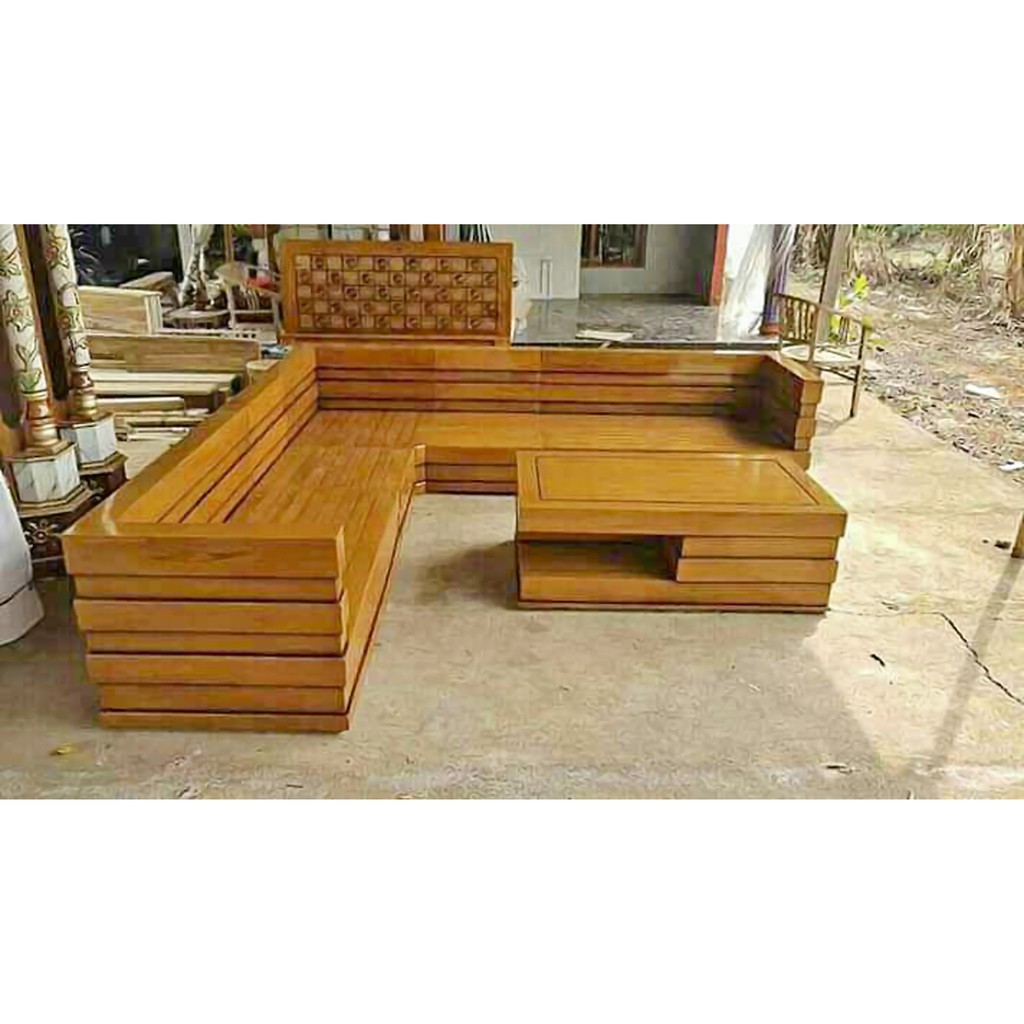 desain kursi tamu minimalis box kayu jati solid mebel 