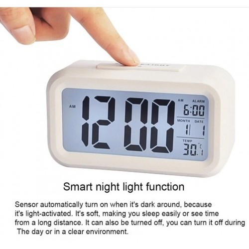 JD-05 Jam weaker Pintar jam Meja Digital LCD Alarm Kalender &amp; Sensor Suhu Weker Lampu LED Smart