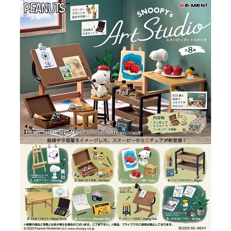 Re-ment SNOOPY's Art Studio - Split Item