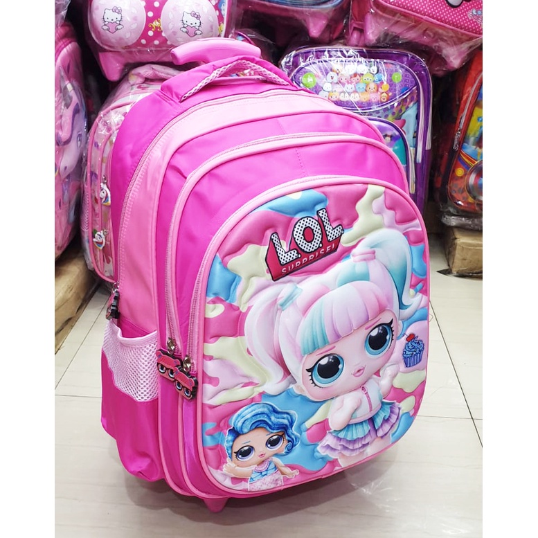 PROMO TERBAIK TROLLEY DORONG TAS ANAK SEKOLAH SD PEREMPUAN KUDA PONY PUTRI SALJU RAINBOW LILY 3RES IMPORT