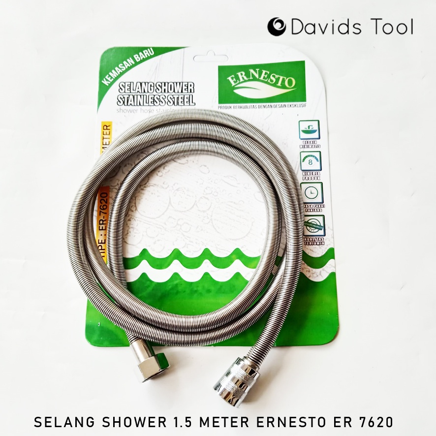 Selang Shower Mandi Fleksibel Flexible Hand Stainless Stenlis Sower 1.5 Meter Ernesto ER7620