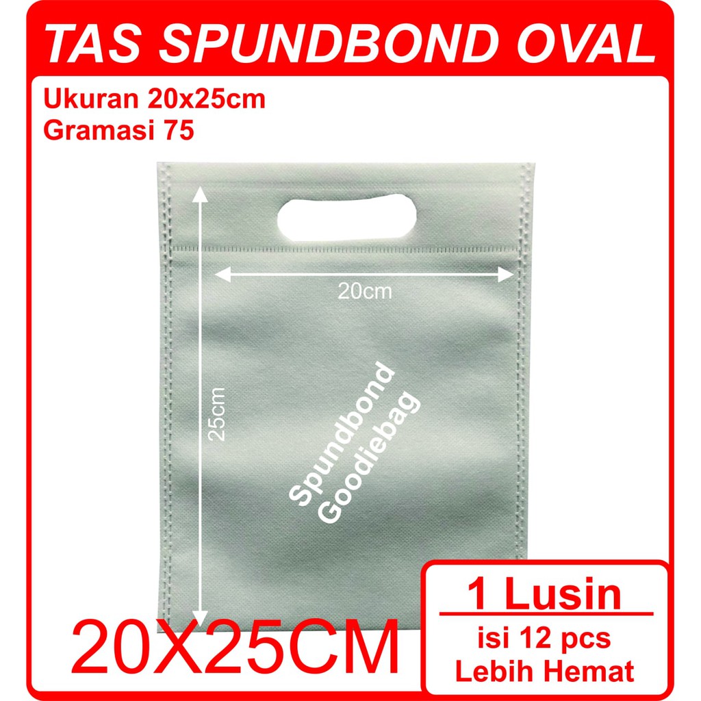 

Kodi Goodie Bag Spunbond Oval Warna Putih 20cm x 25cm / Tas Souvenir