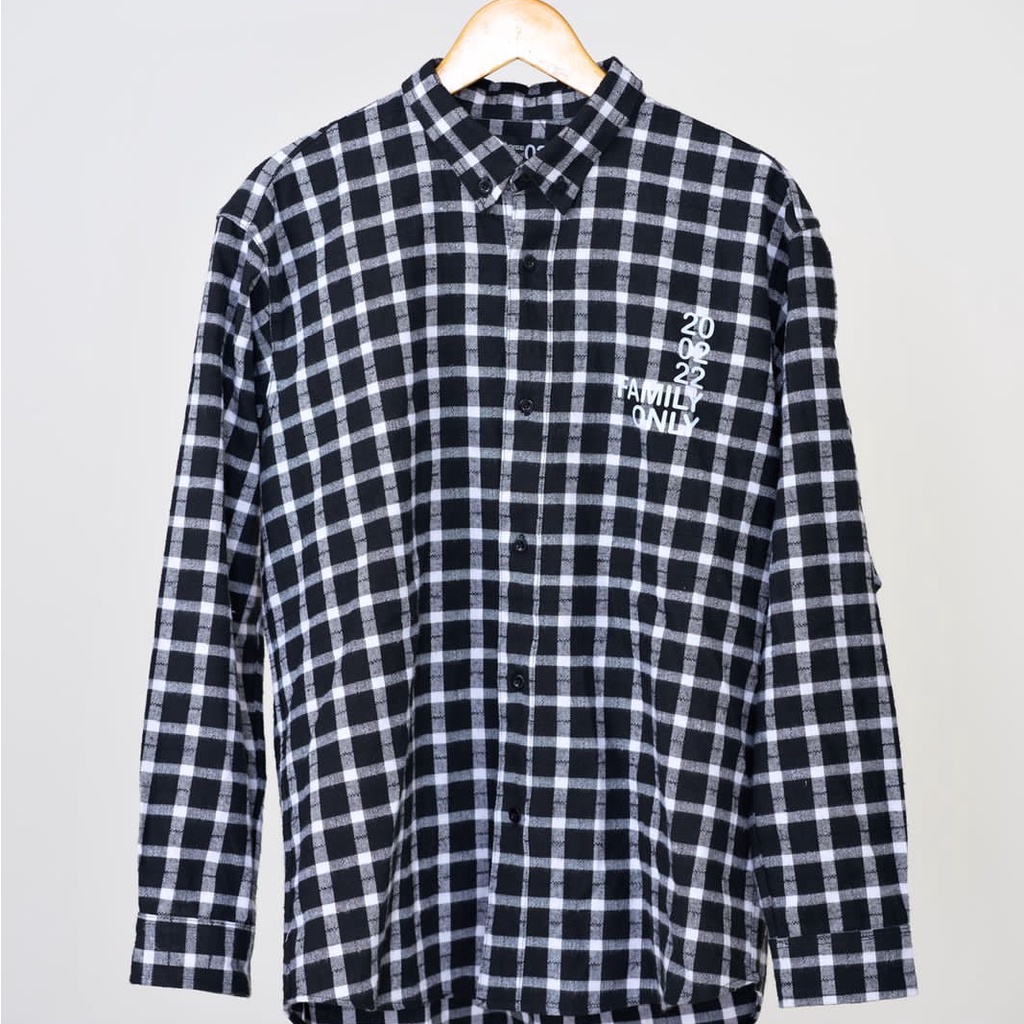 Paranoise Vol 11 Flannel Black White Tee Face Smiley White Original