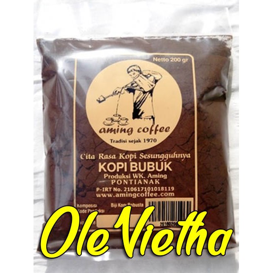 

Kopi Aming asli dari Pontianak, Robusta 200 gr