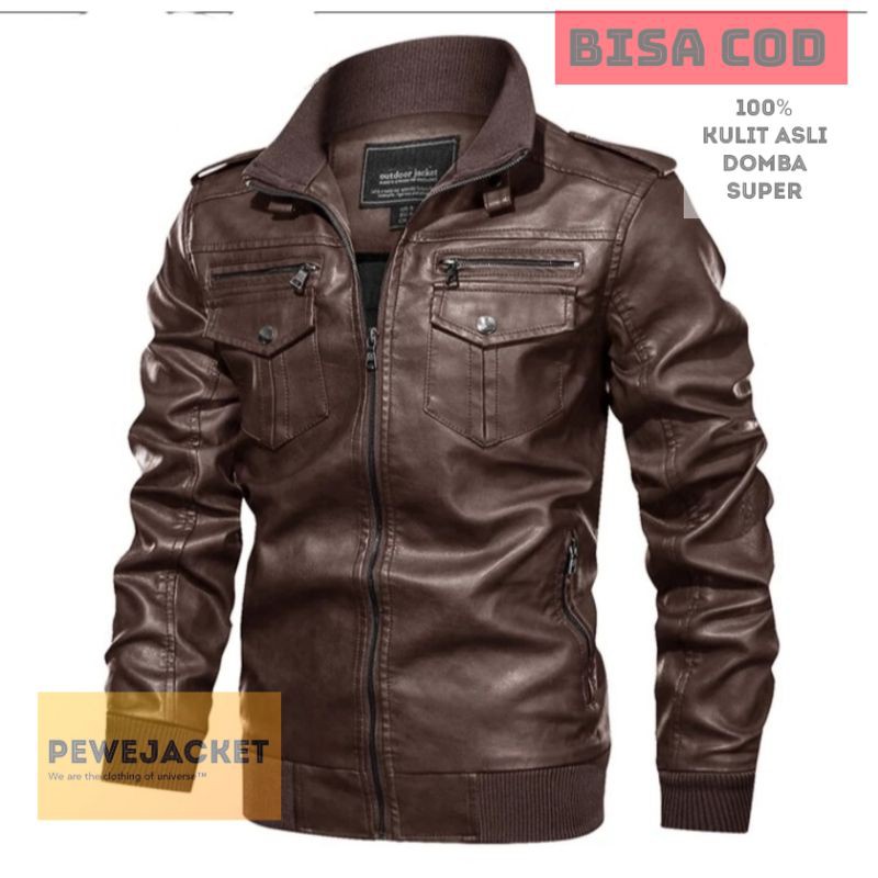 JAKET PRIA KULIT ASLI DOMBA SUPER /JAKET KULIT ASLI ORIGINAL ASLI GARUT MODEL SEMI KASUAL