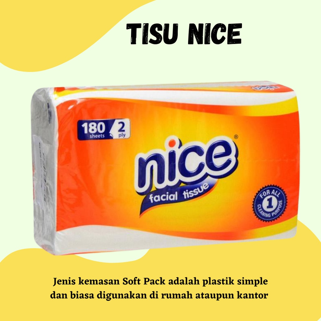 Tisu NICE termurah 180 sheet Facial Soft - Tissue Wajah ( 1Kg isi 6pcs )