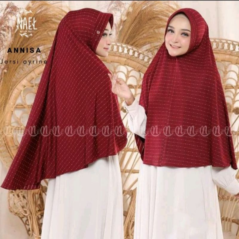 ANNISA (ORI NAEL)• HIJAB INSTAN JUMBO JERSEY AYRINE• BERGO PAD SYAR'I